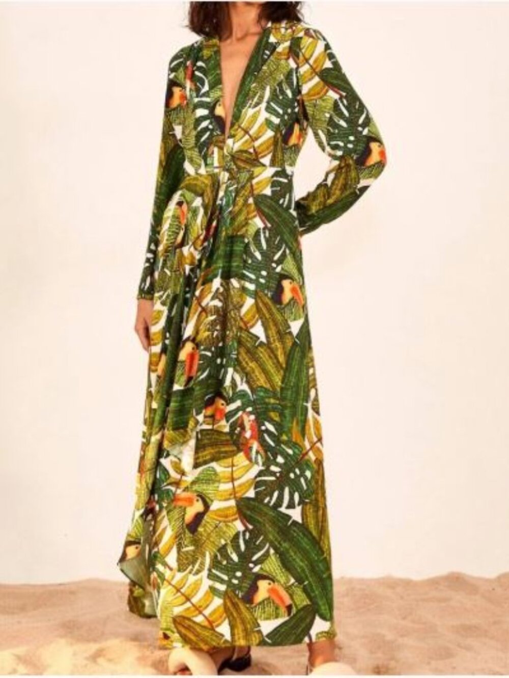 Farm Rio Anthropologie Paradise Forest Maxi Dress Size L